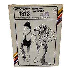 1979 Stretch and Sew Gathered Swimsuits Design Patterns by Ann Person